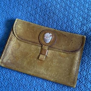 Vintage Leather Computer bag with stone accent~